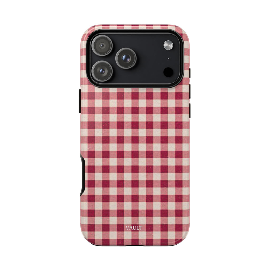 Gingham Phone Case — Red Plaid Tough Case