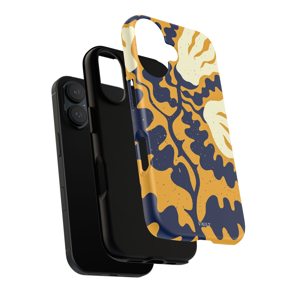 Bold Abstract Floral Phone Case (Navy & Mustard)