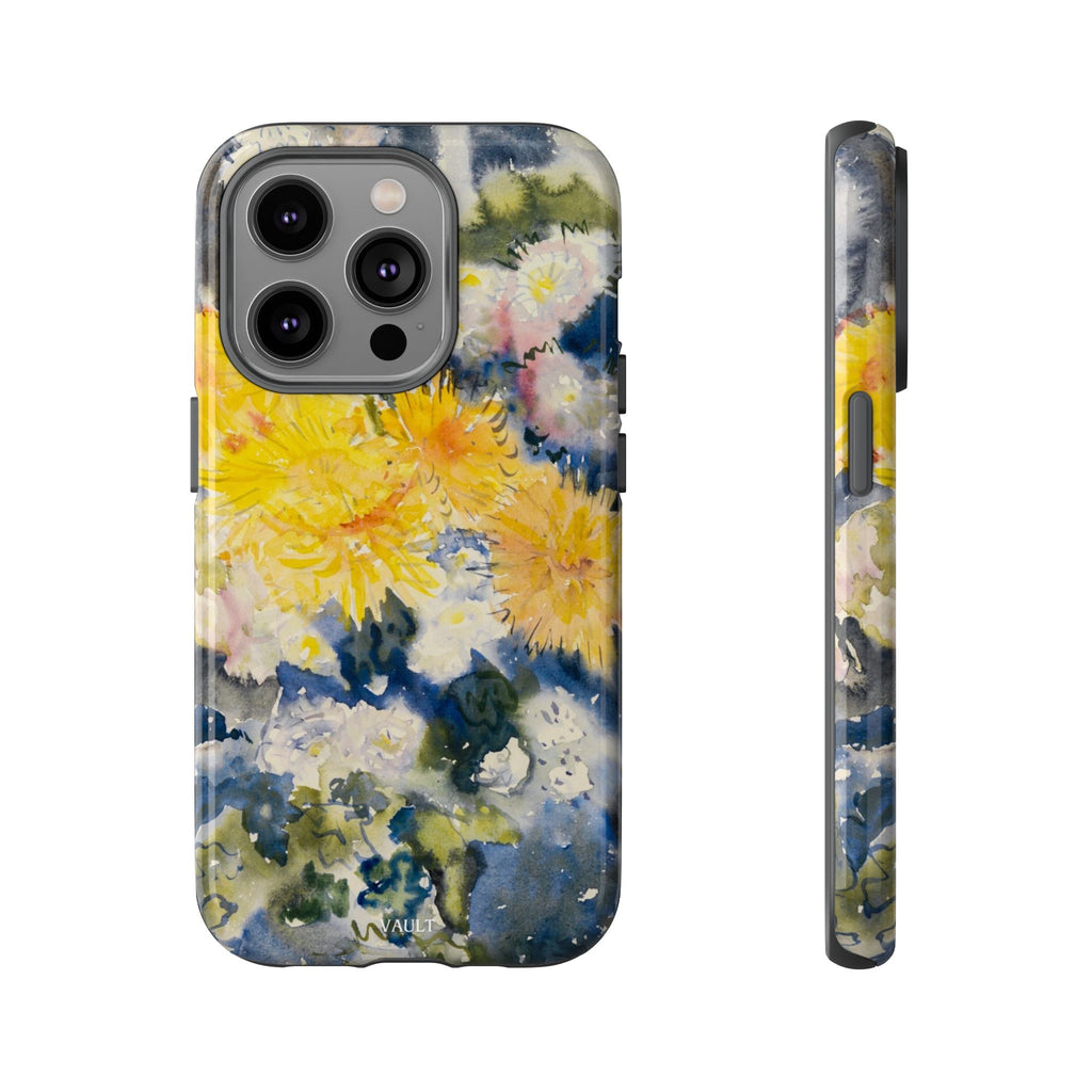 Floral Watercolor Phone Case – Yellow Chrysanthemums Design