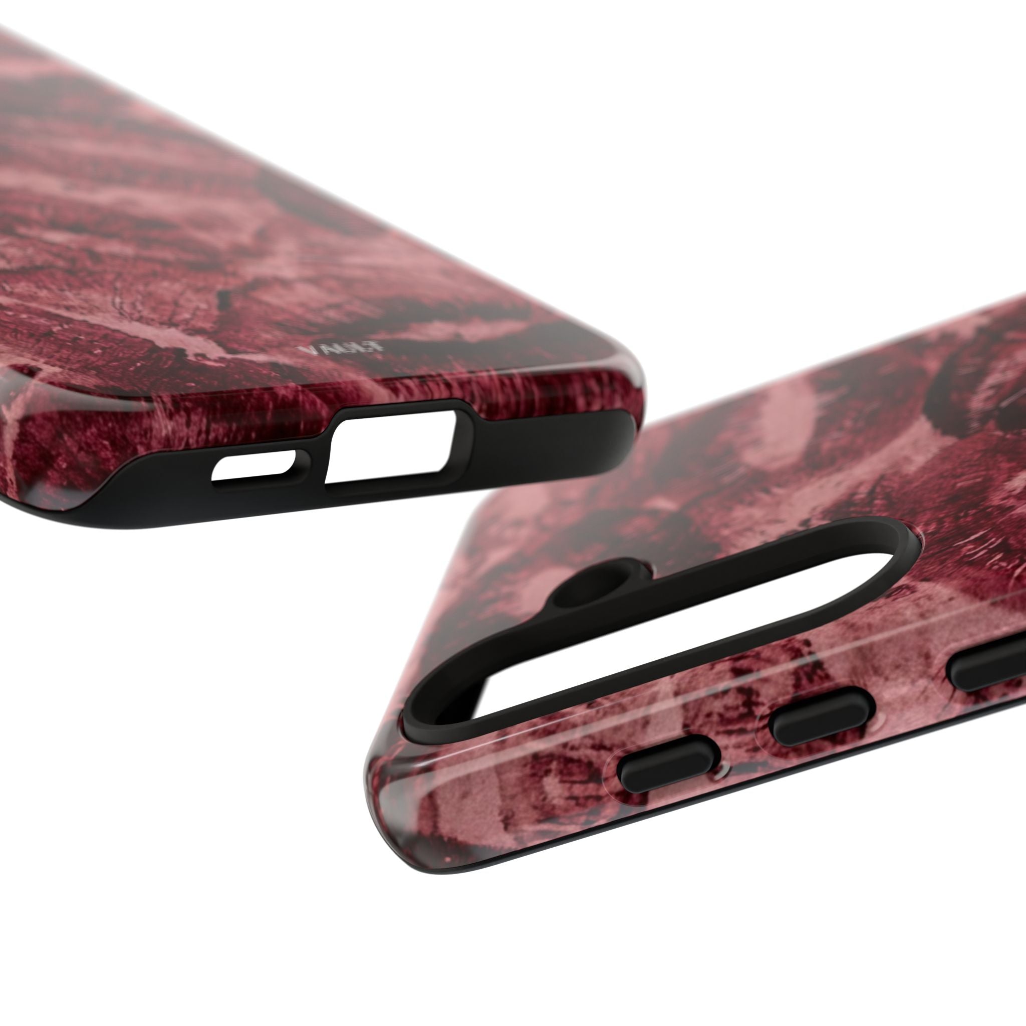 Kiss Print Phone Case – Burgundy Lip Pattern Protective Phone Cover
