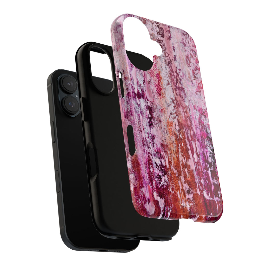 Pink Abstract Art Tough Phone Case — Protective Artistic Phone Cover
