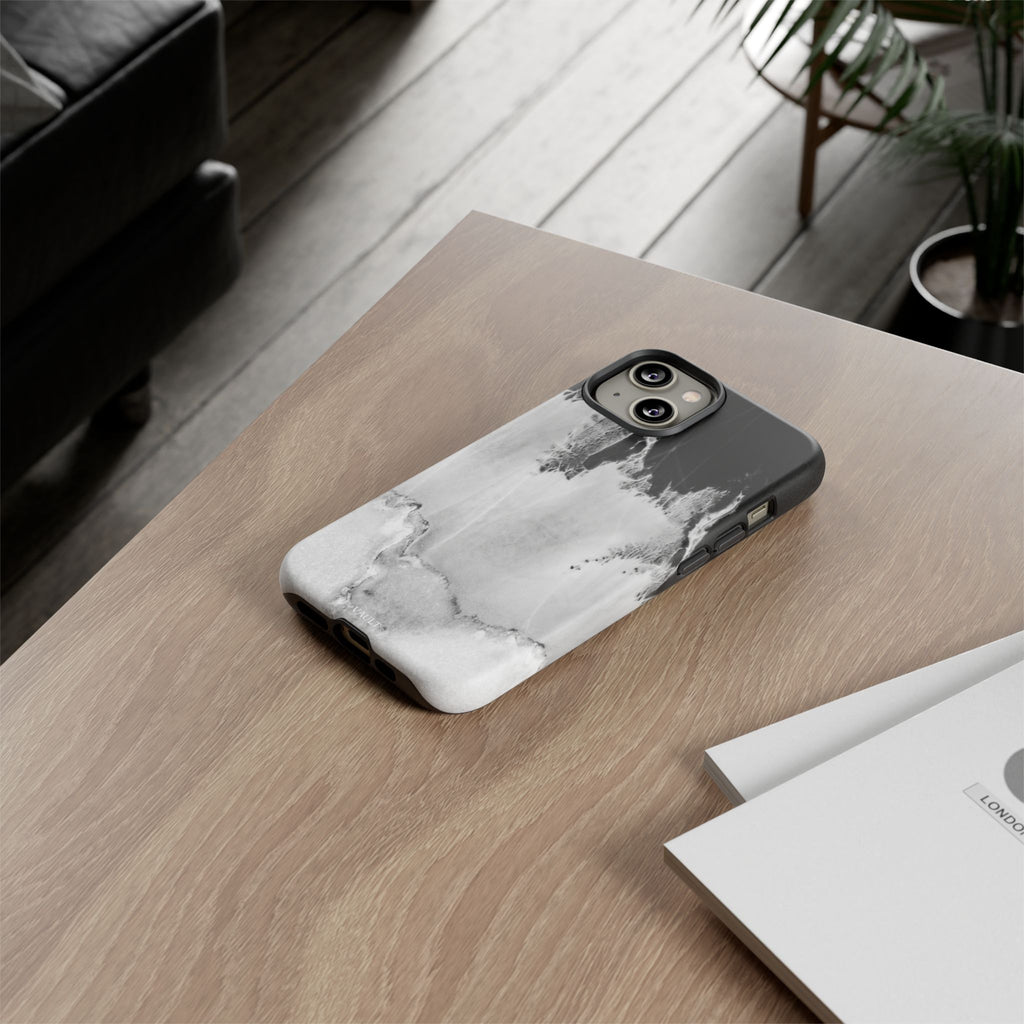 Marble Ink Tough Case — Black & White Abstract Phone Cover