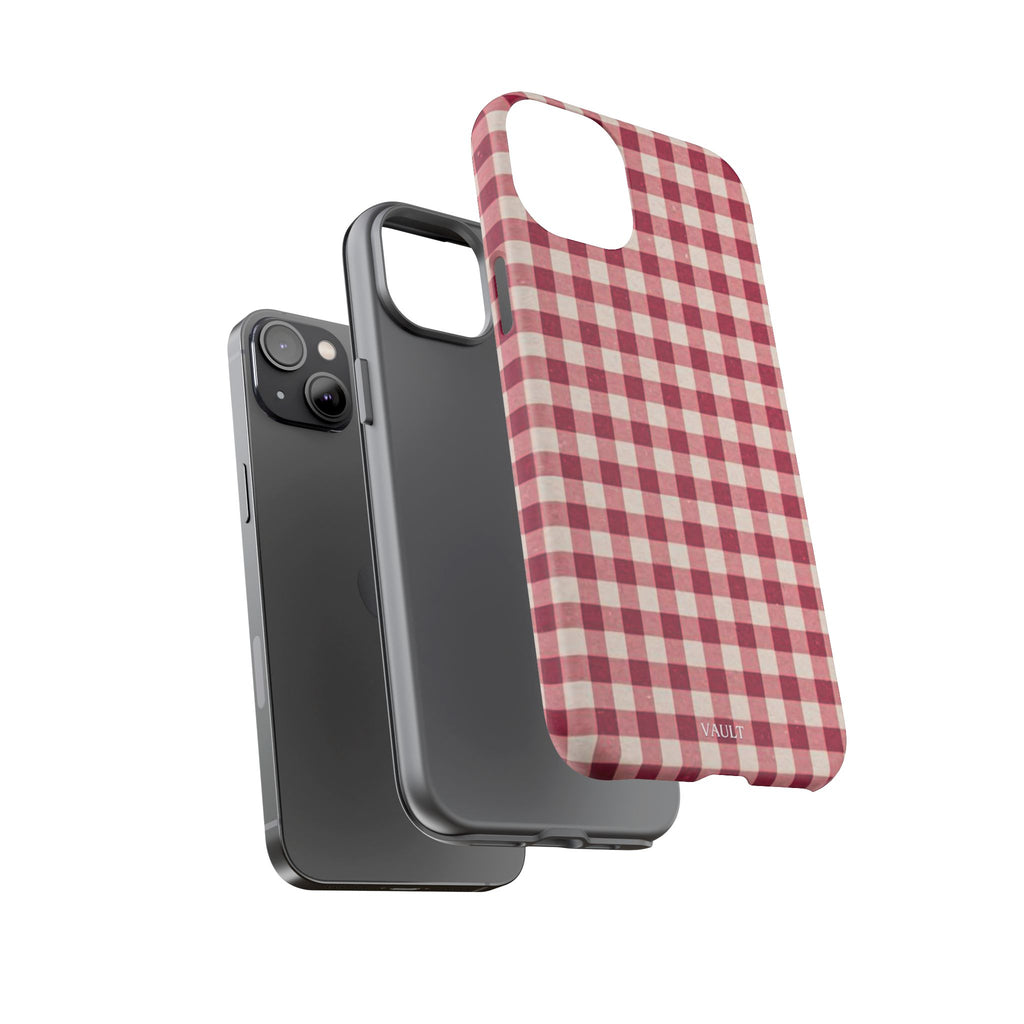 Gingham Phone Case — Red Plaid Tough Case