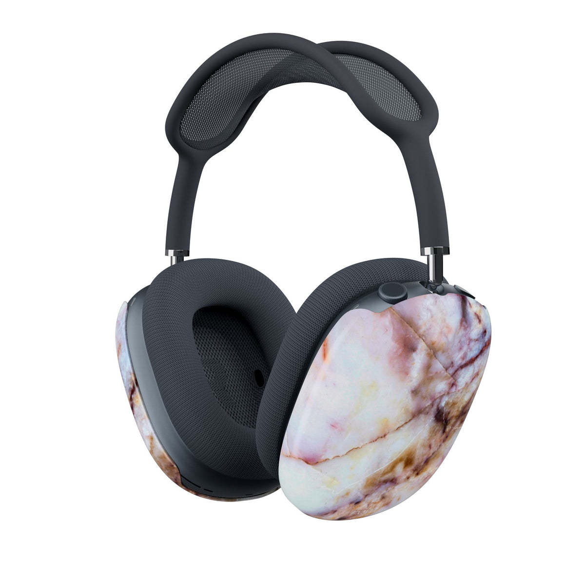 Marble Pink AirPod Max Case — Floral Marble Protective Covers for Apple Headphones