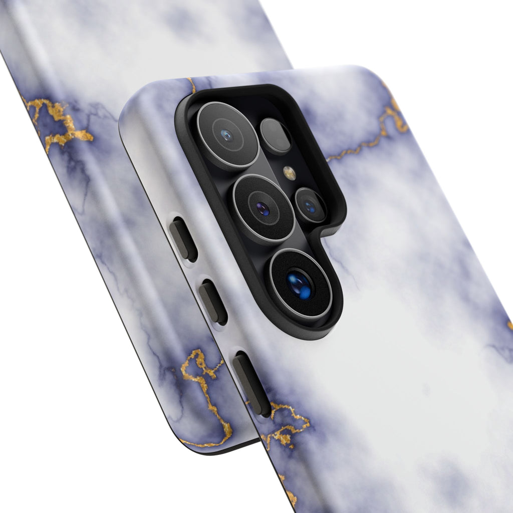 Purple Marble Tough Phone Case with Gold Veins
