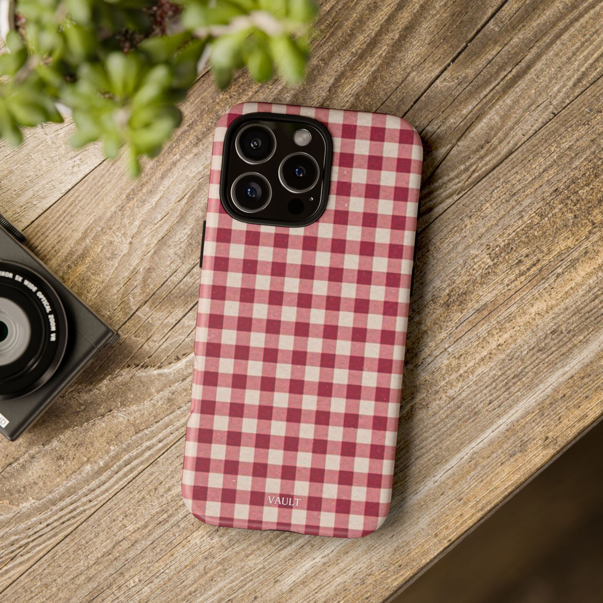 Gingham Phone Case — Red Plaid Tough Case