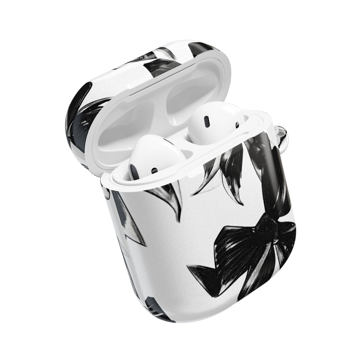 Floral Noir AirPod Case — Black & White Botanical Protective Cover
