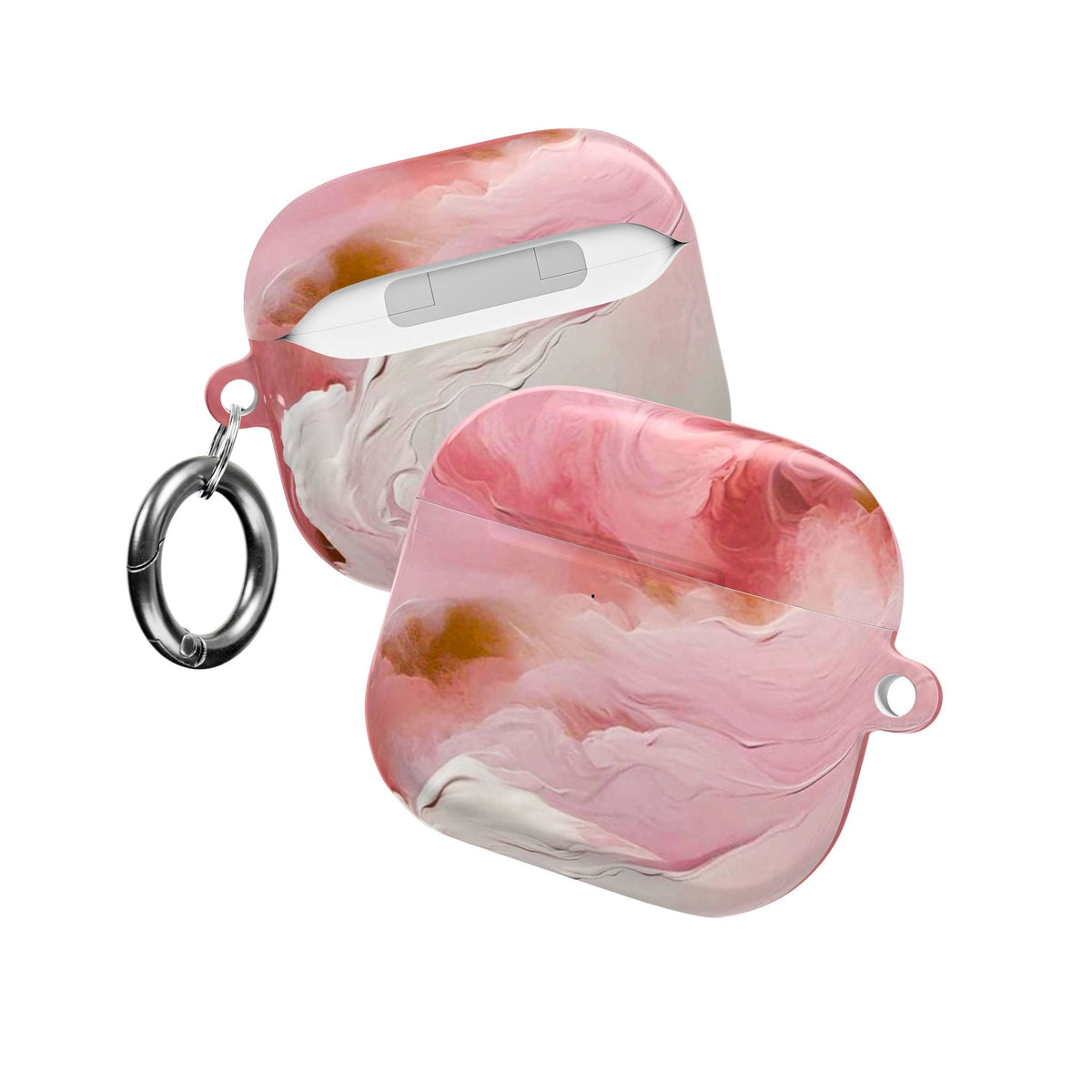 Pink Marble AirPod Case – Swirl Pattern Protective Cover