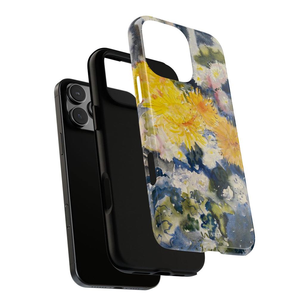 Floral Watercolor Phone Case – Yellow Chrysanthemums Design
