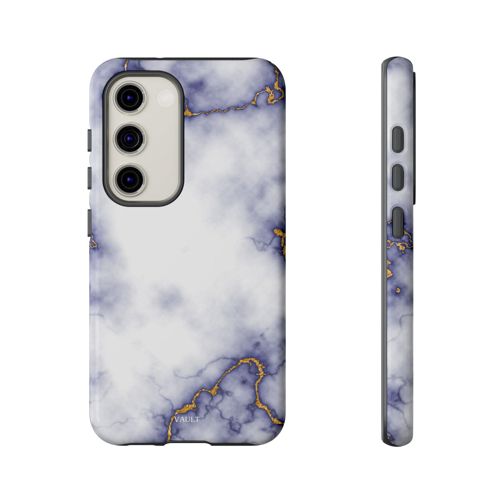 Purple Marble Tough Phone Case with Gold Veins