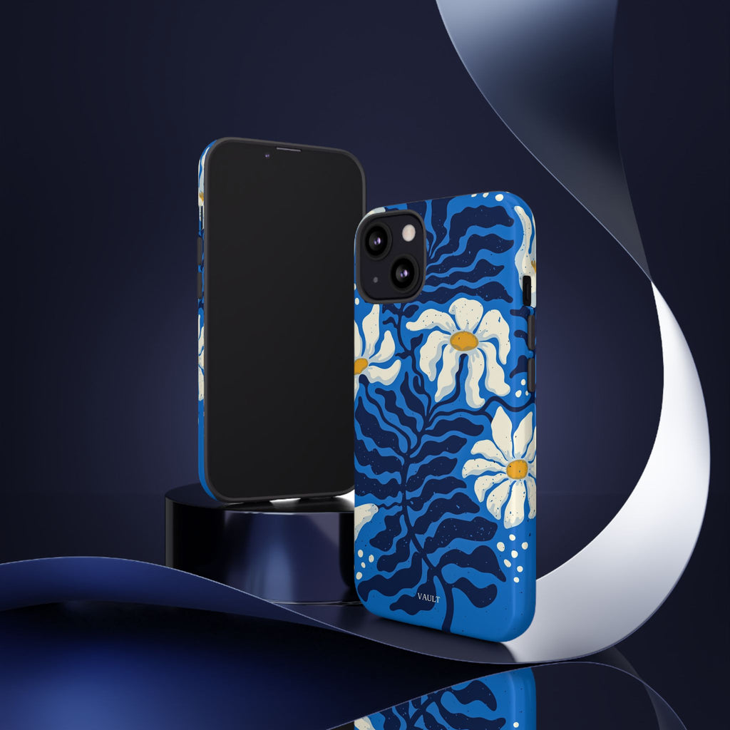 Blue Daisy Tough Phone Case — Floral Protective Phone Cover