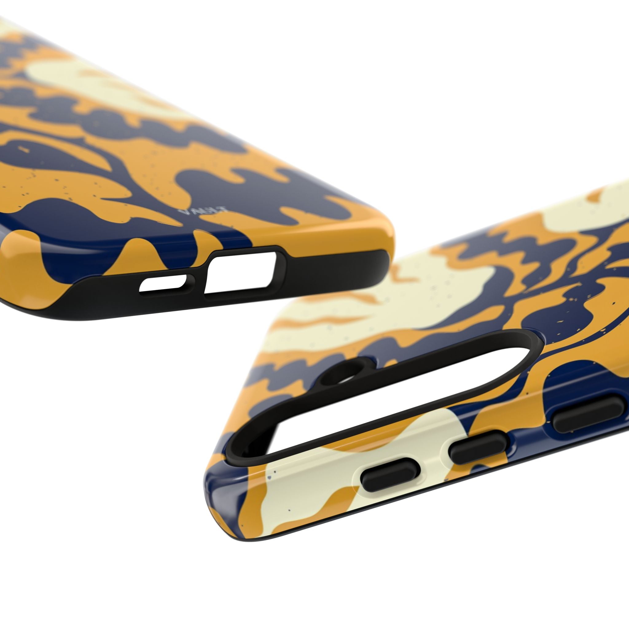 Bold Abstract Floral Phone Case (Navy & Mustard)