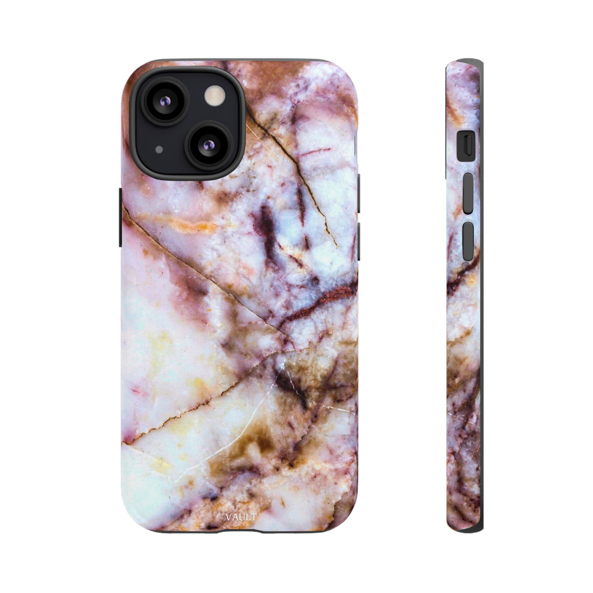 Marble Vein Tough Phone Case — Pink Quartz Protective Cover