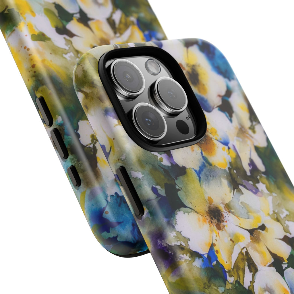 Floral Watercolor Tough Case – Yellow White Blossom Phone Cover
