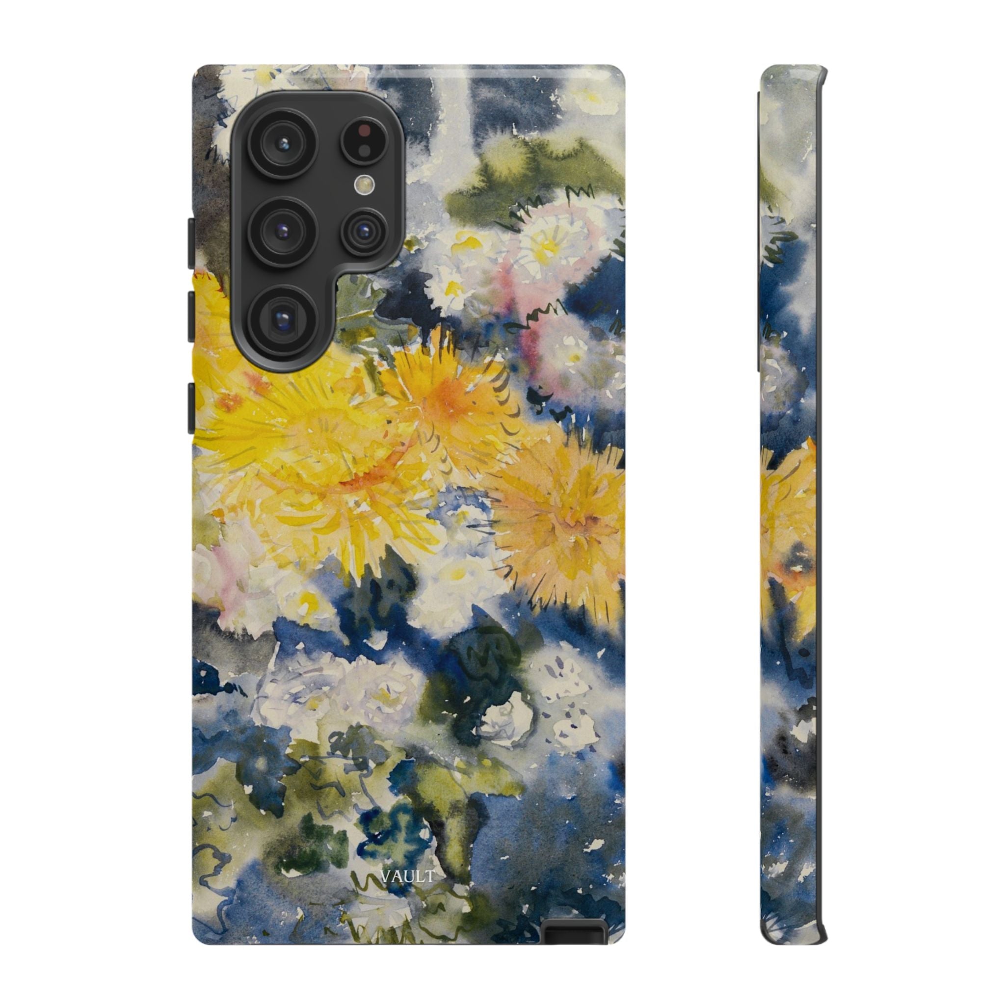 Floral Watercolor Phone Case – Yellow Chrysanthemums Design
