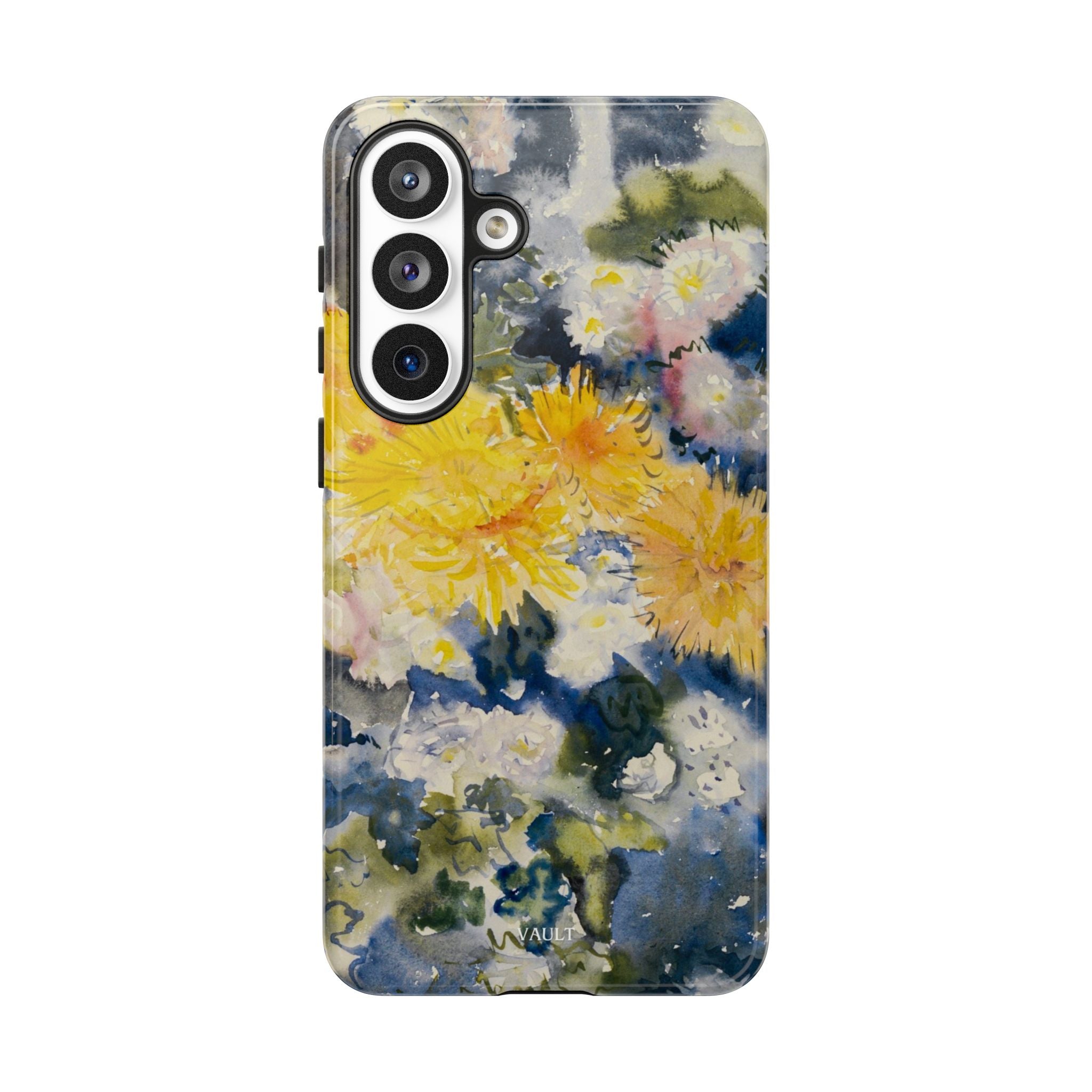 Floral Watercolor Phone Case – Yellow Chrysanthemums Design