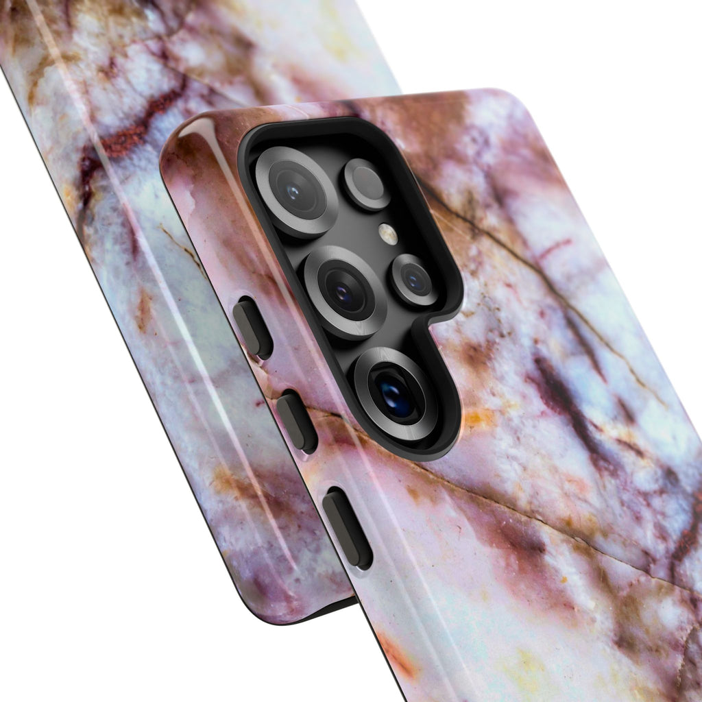 Marble Vein Tough Phone Case — Pink Quartz Protective Cover