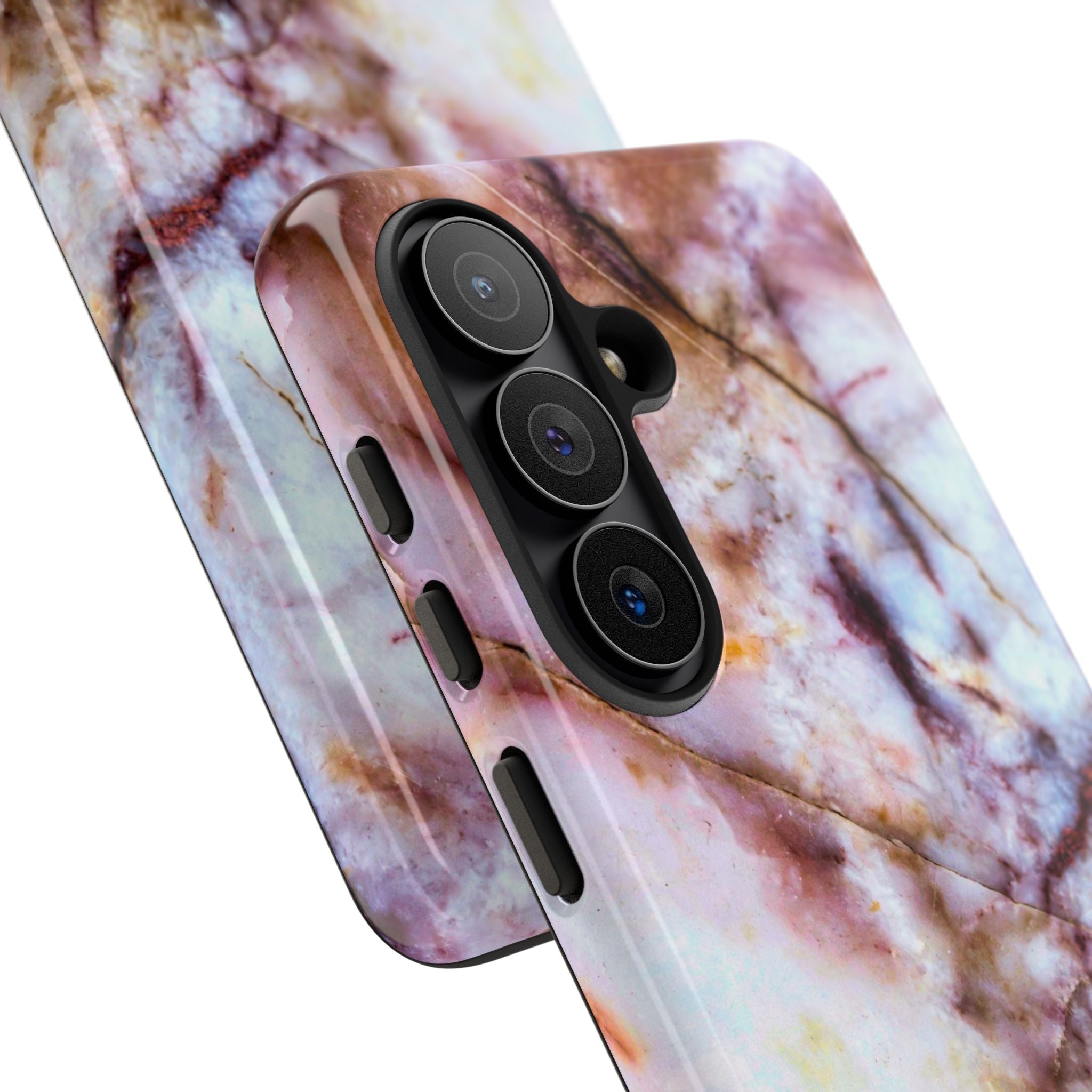 Marble Vein Tough Phone Case — Pink Quartz Protective Cover