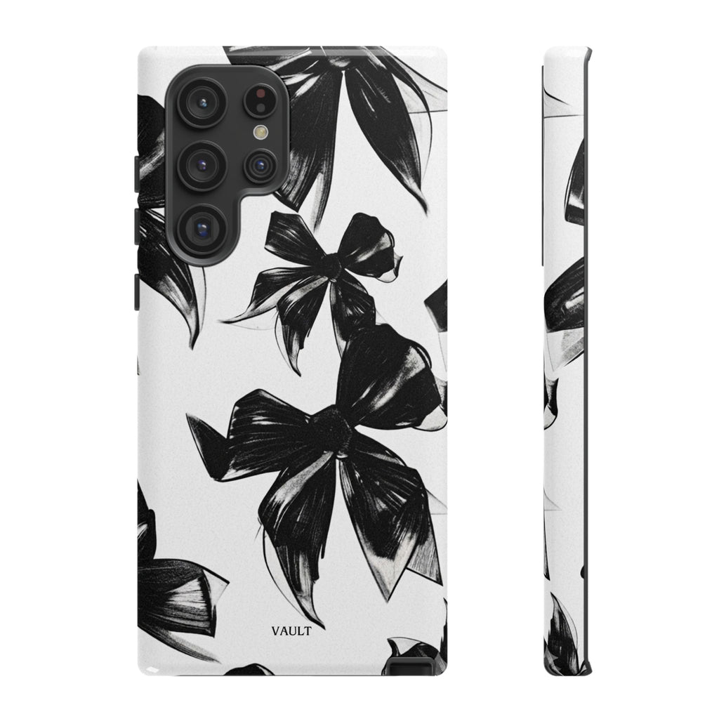 Floral Brushstroke Phone Case — Black & White Botanical Tough Case