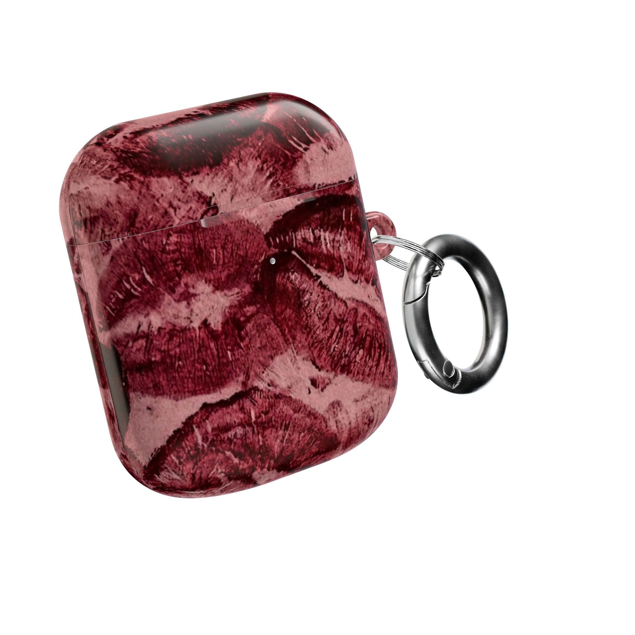 Maroon Kiss-Print AirPod Case