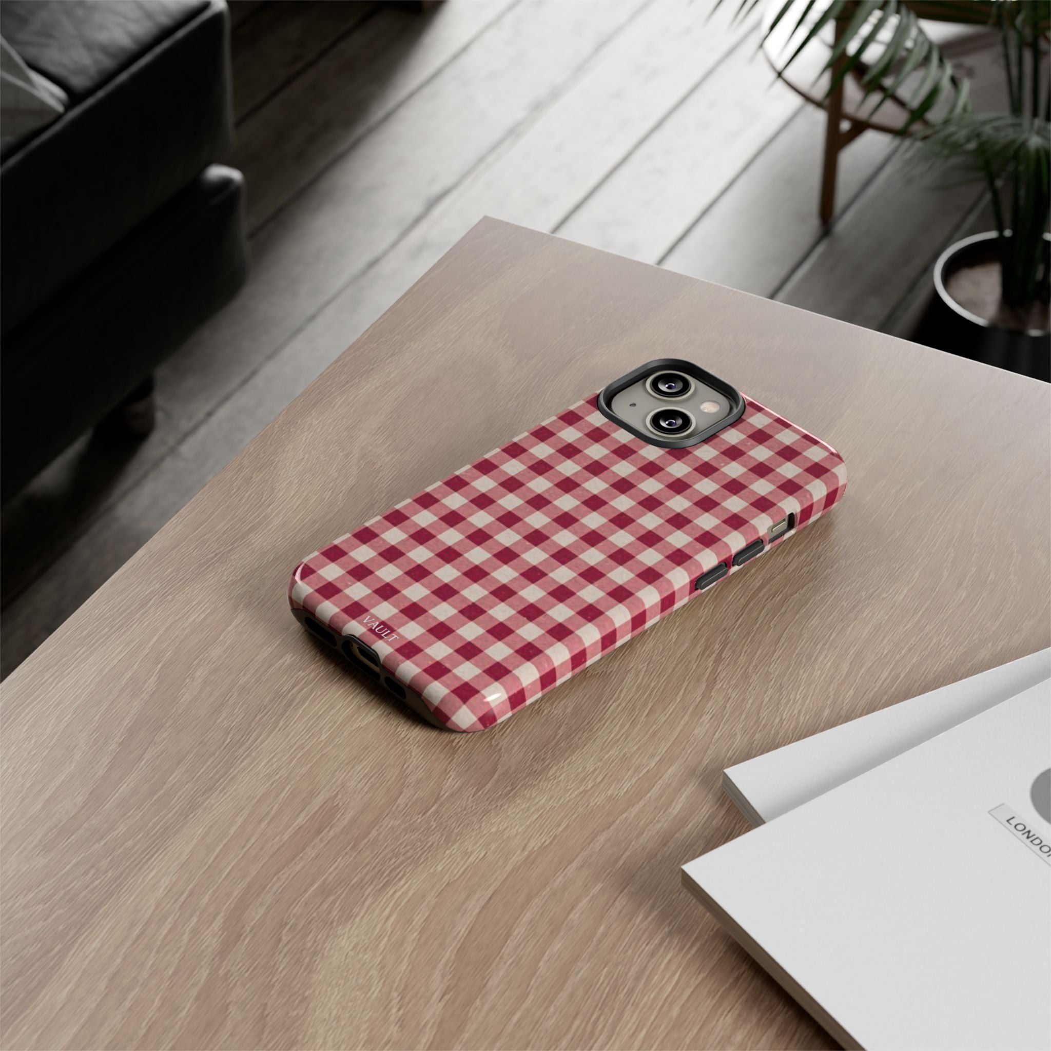 Gingham Phone Case — Red Plaid Tough Case