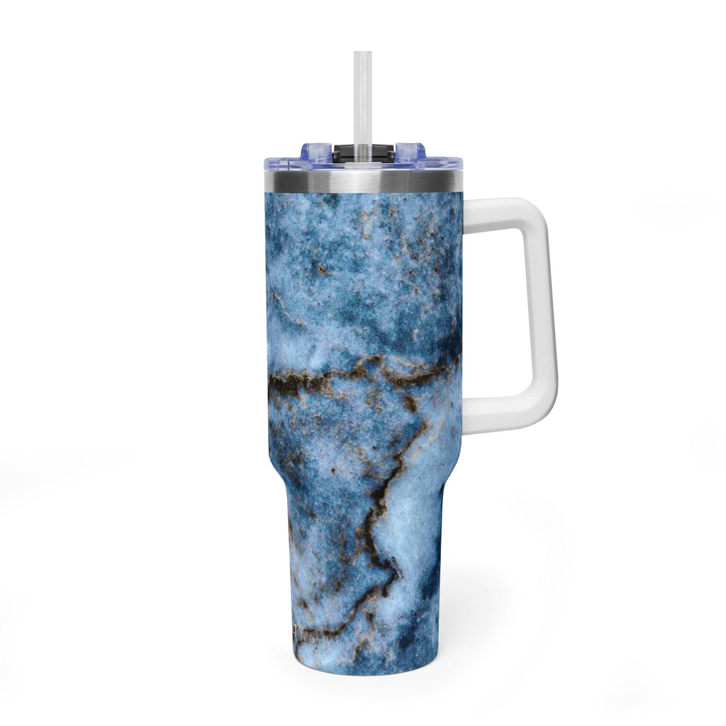 40oz Blue Marble Vacuum Tumbler
