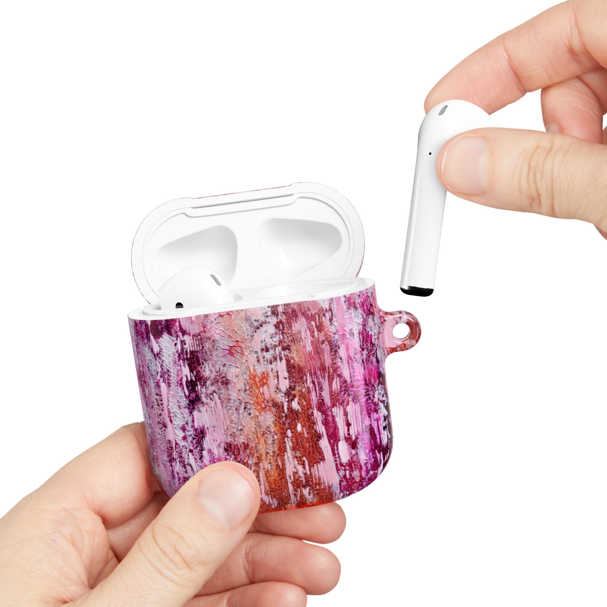 Abstract Pink Marble AirPod Case – Protective Artistic Earbud Cover