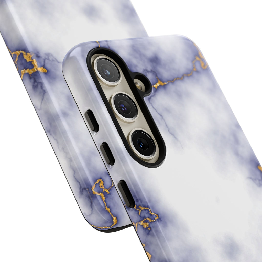 Purple Marble Tough Phone Case with Gold Veins