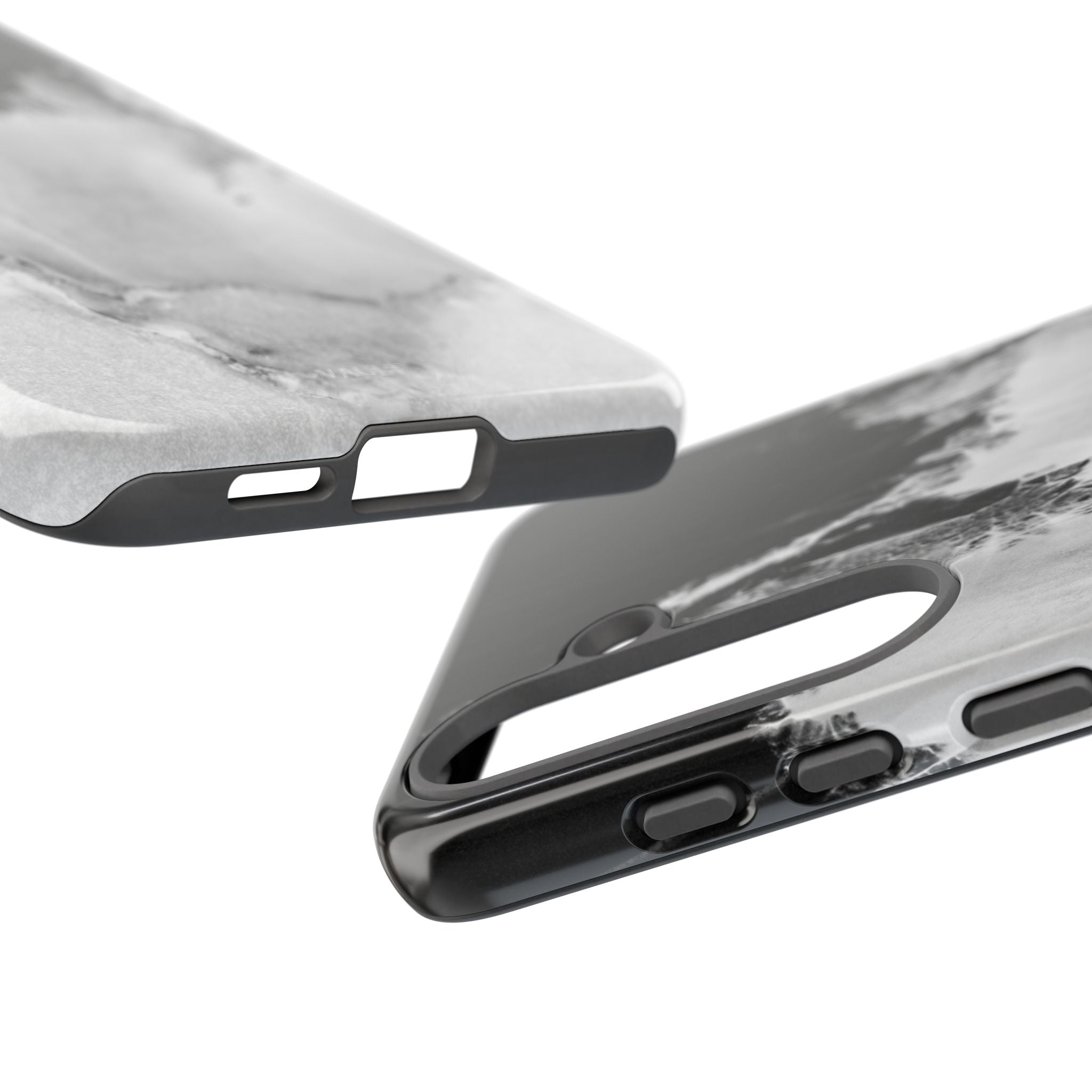Marble Ink Tough Case — Black & White Abstract Phone Cover