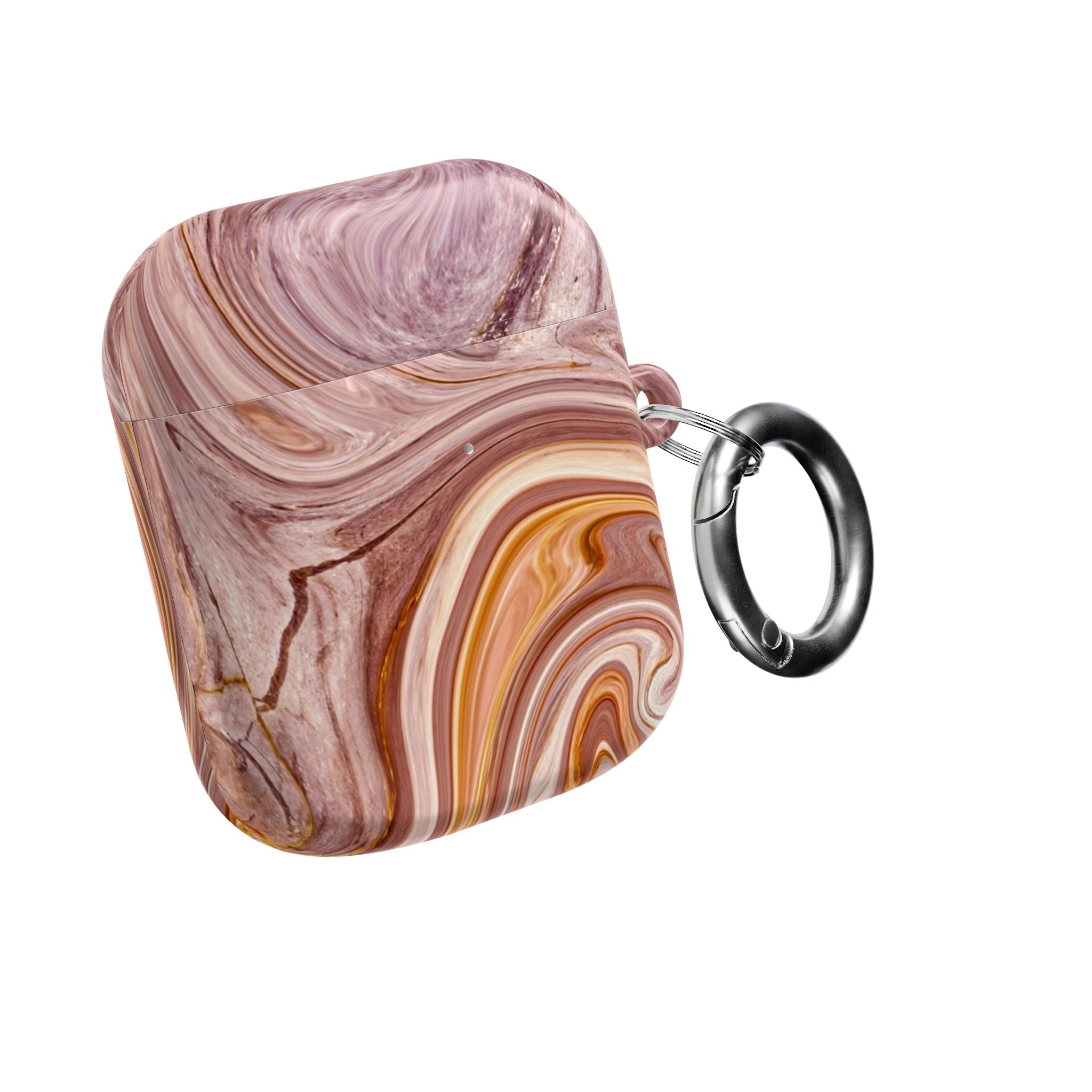 Marble Swirl AirPod Case — Pink & Gold Abstract Protective Cover