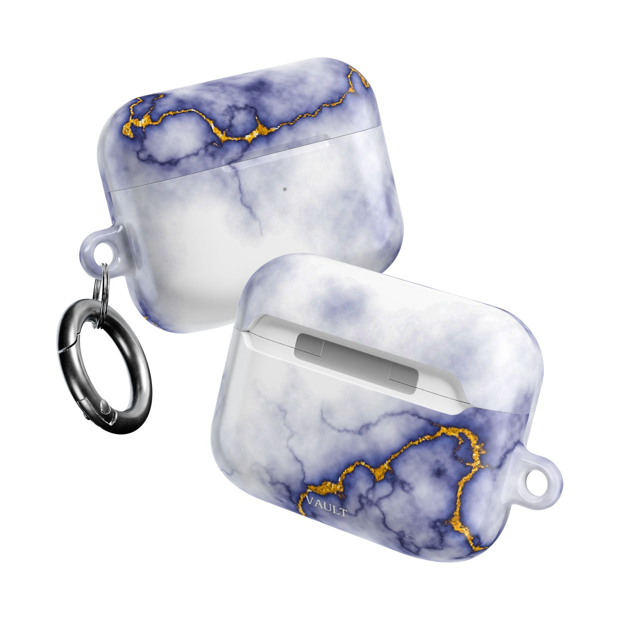 Marble Purple AirPod Case with Gold Veining — Elegant Protective Cover