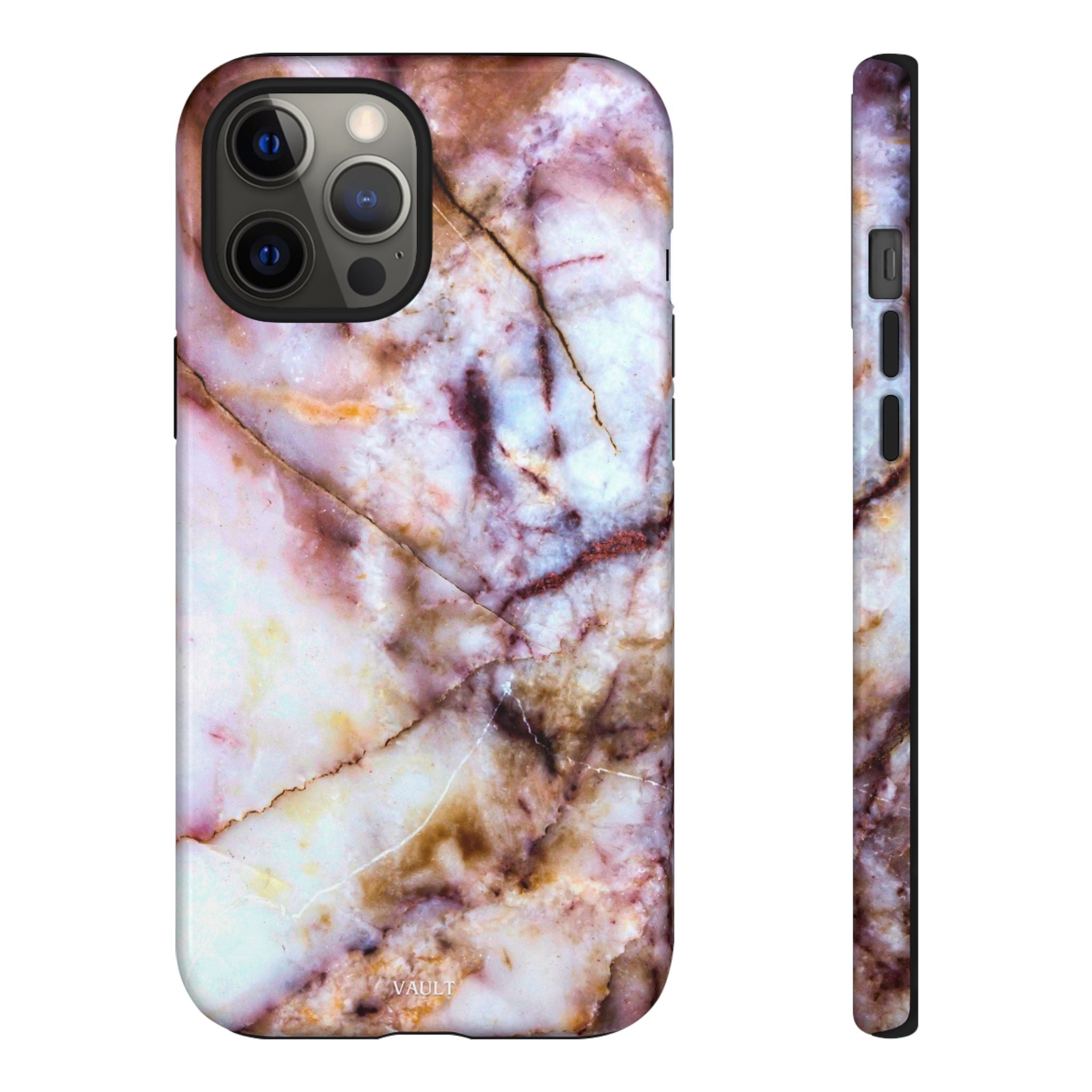 Marble Vein Tough Phone Case — Pink Quartz Protective Cover