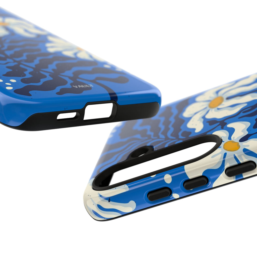 Blue Daisy Tough Phone Case — Floral Protective Phone Cover