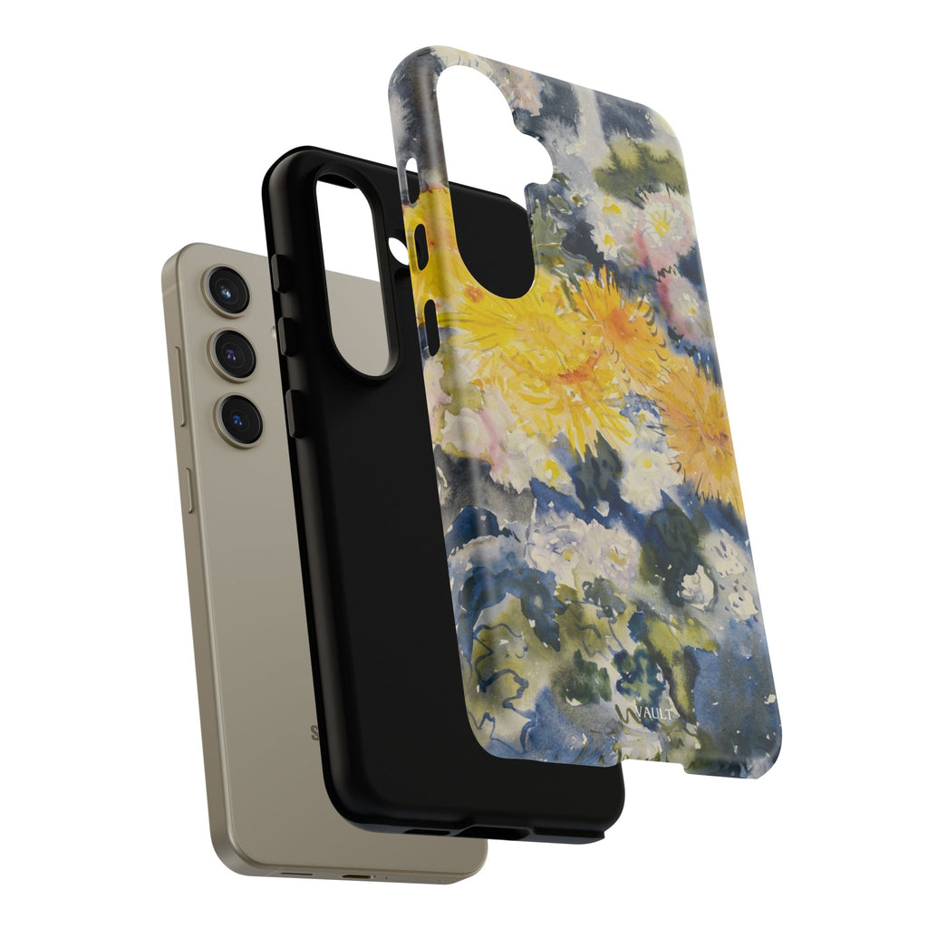 Floral Watercolor Phone Case – Yellow Chrysanthemums Design
