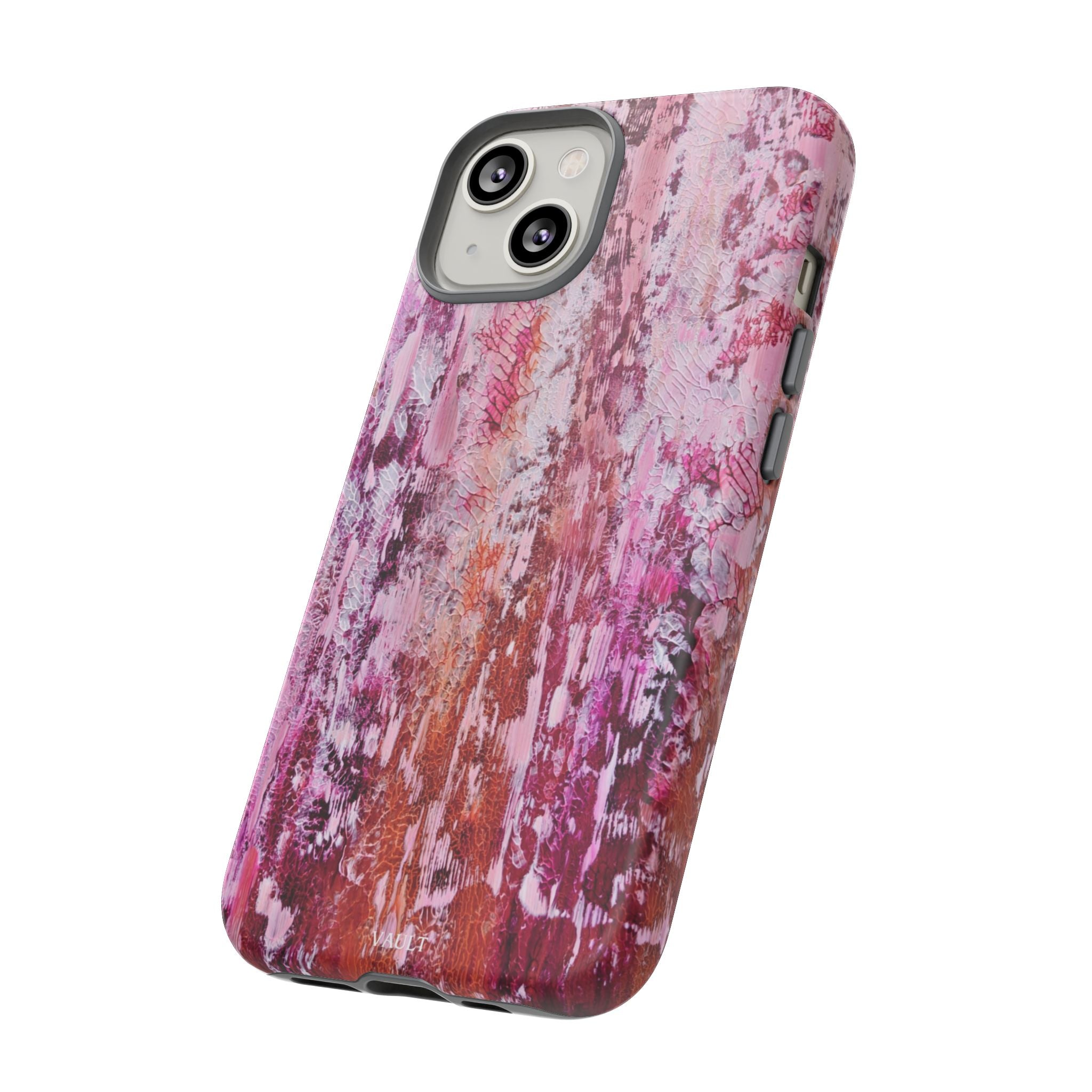 Pink Abstract Art Tough Phone Case — Protective Artistic Phone Cover