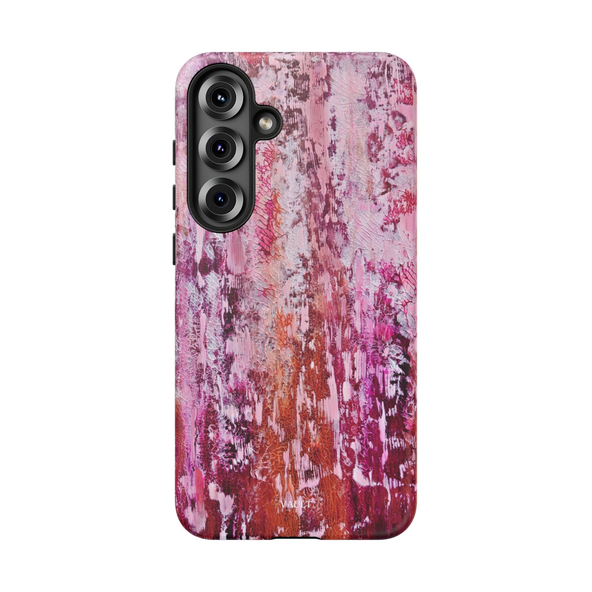 Pink Abstract Art Tough Phone Case — Protective Artistic Phone Cover