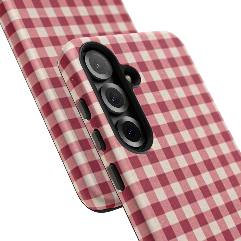 Gingham Phone Case — Red Plaid Tough Case