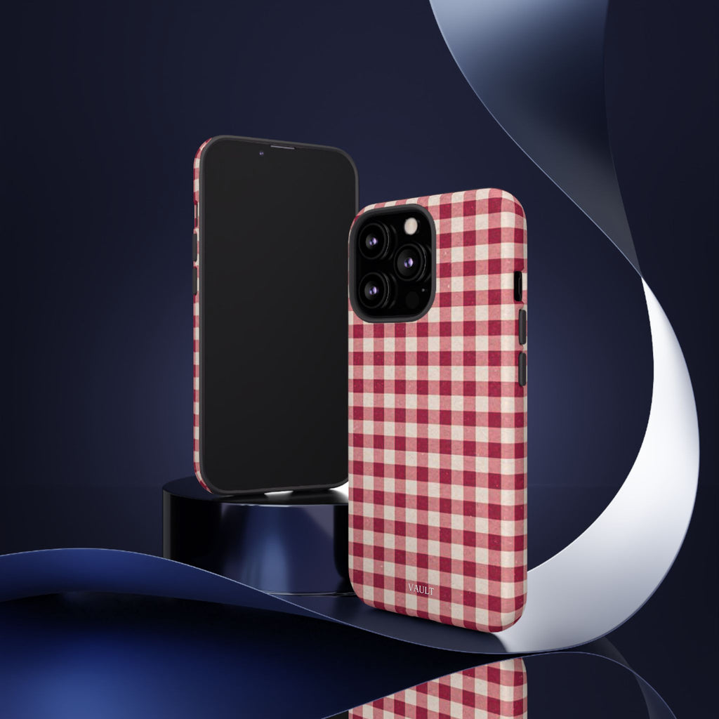 Gingham Phone Case — Red Plaid Tough Case
