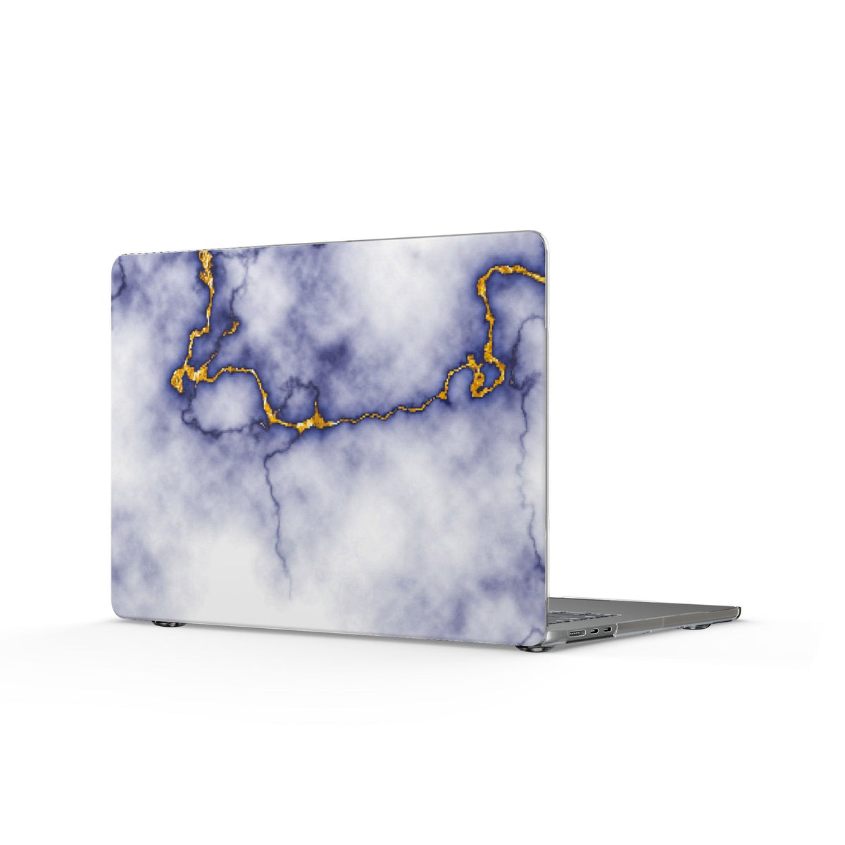 Purple Veins Marble Clear MacBook Case