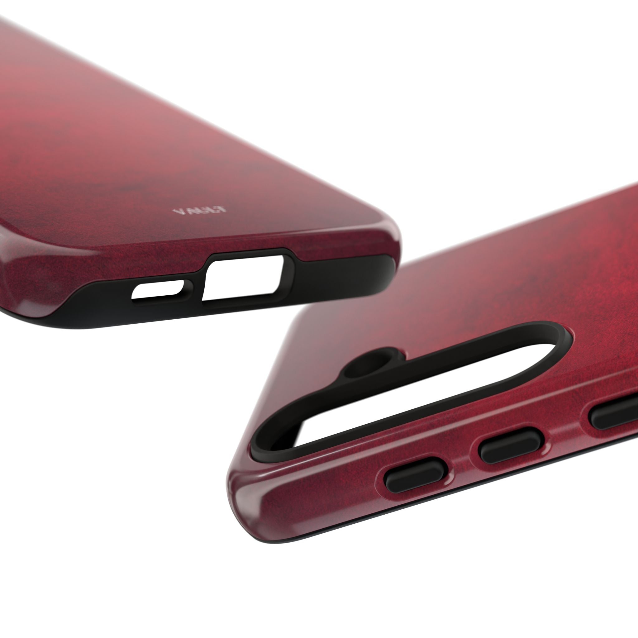 Red Leather Texture Phone Case Impact-Resistant Case