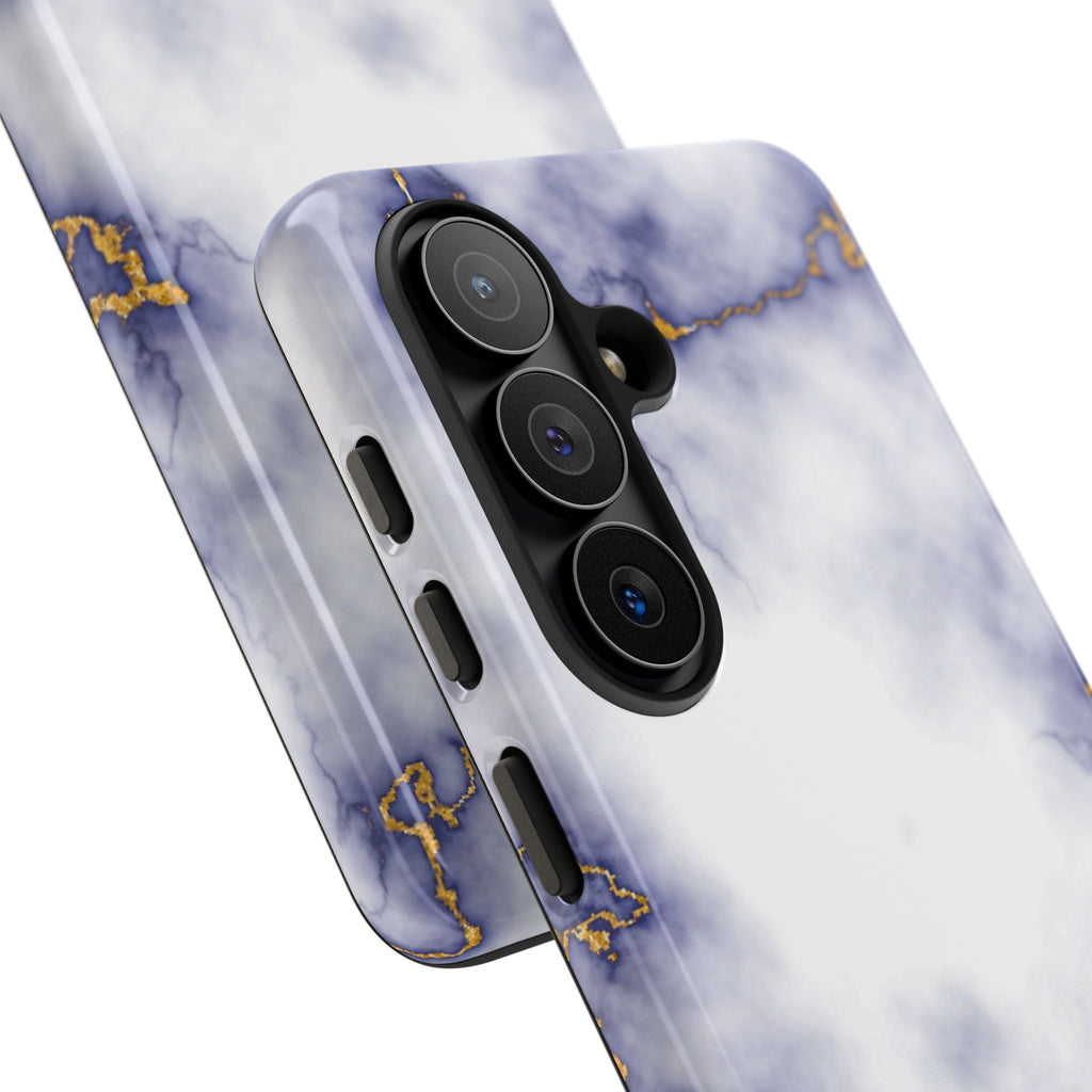 Purple Marble Tough Phone Case with Gold Veins