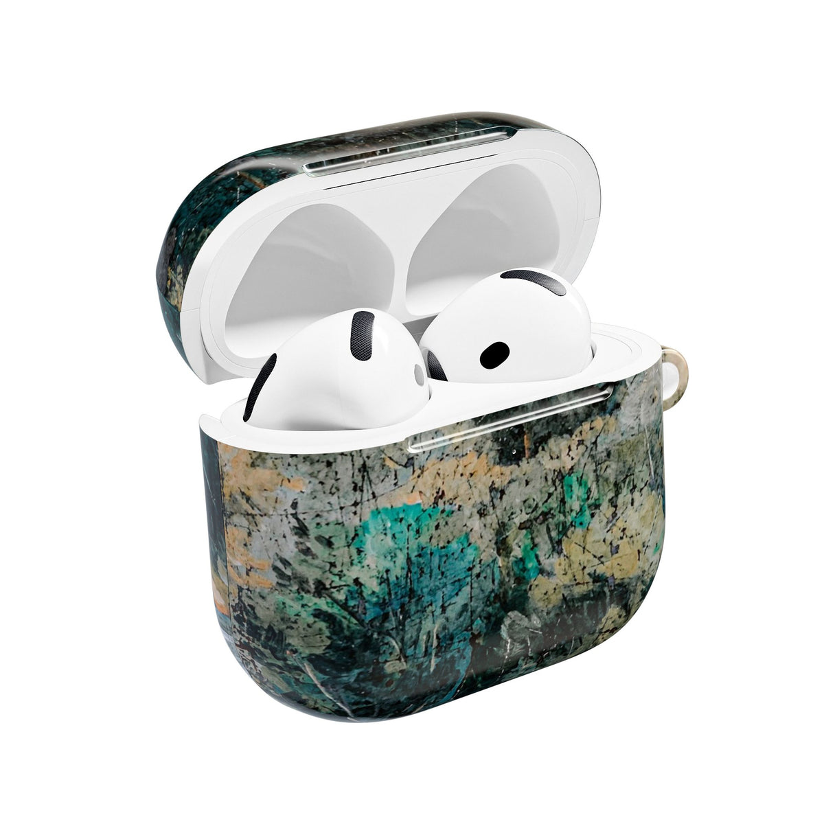 Marbled Forest AirPod Case — Green Teal Abstract Protective Cover