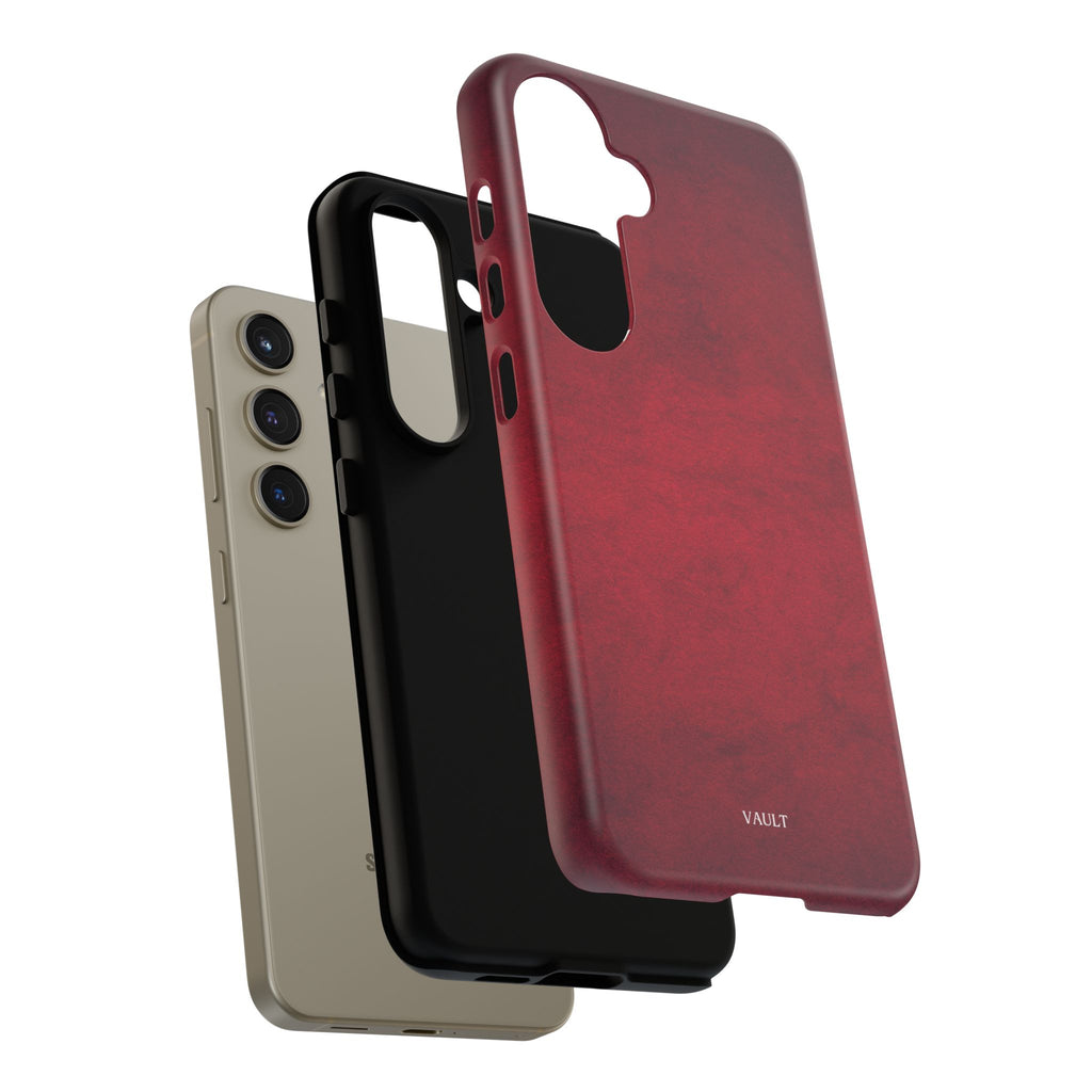 Red Leather Texture Phone Case Impact-Resistant Case