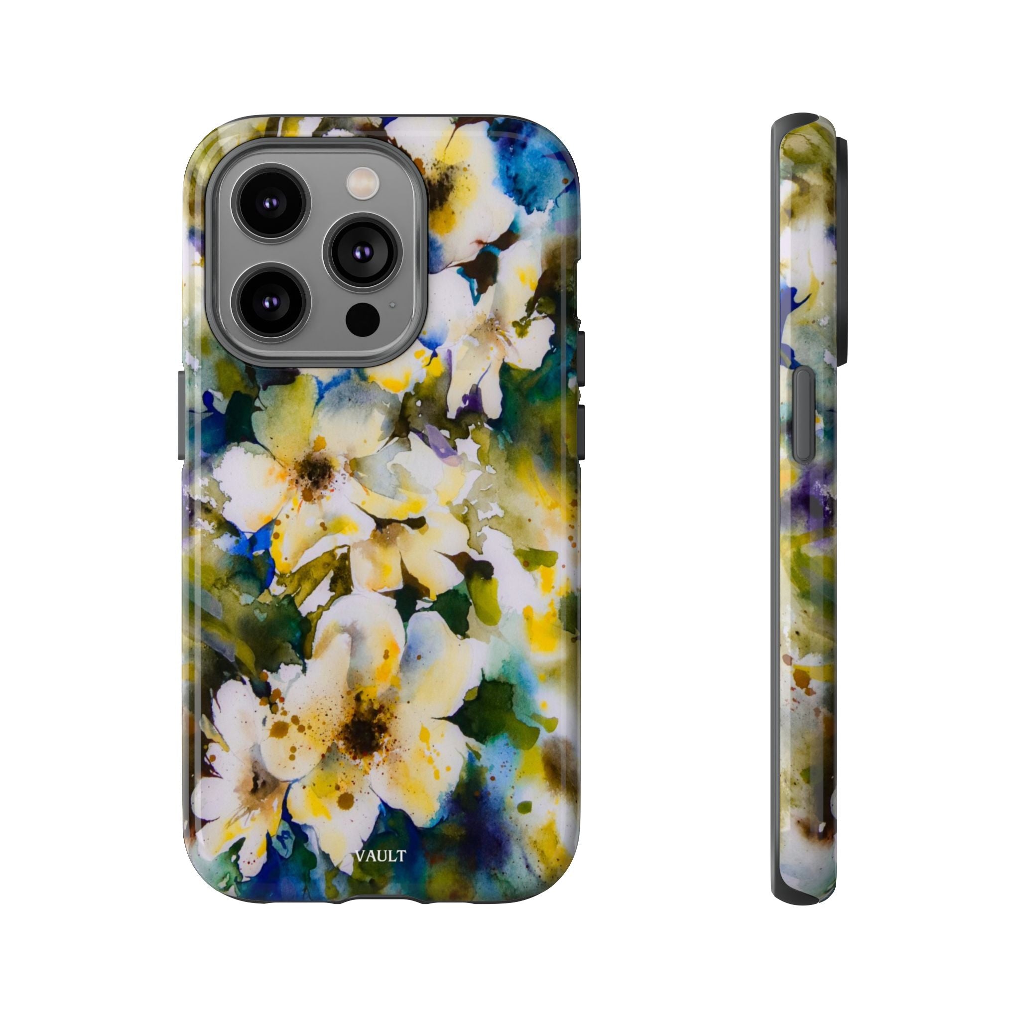Floral Watercolor Tough Case – Yellow White Blossom Phone Cover