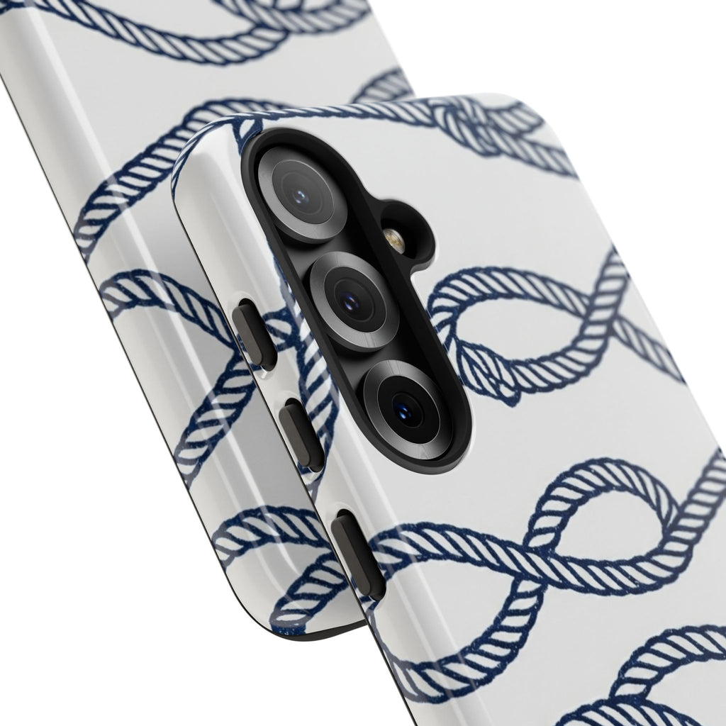 Nautical Rope Tough Case — Protective Phone Cover with Navy Knot Design