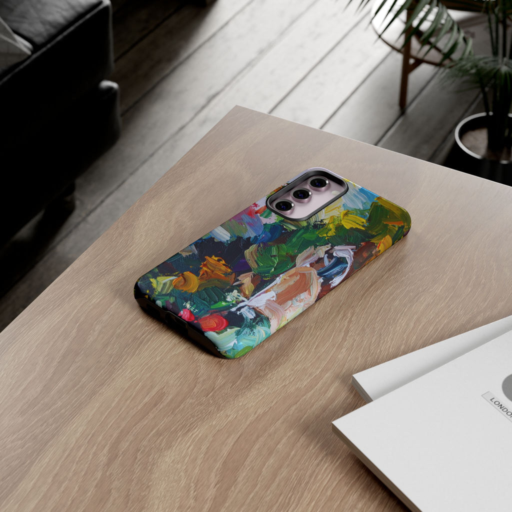 Abstract Paint Brushstroke Phone Case — Colorful Artistic Tough Case