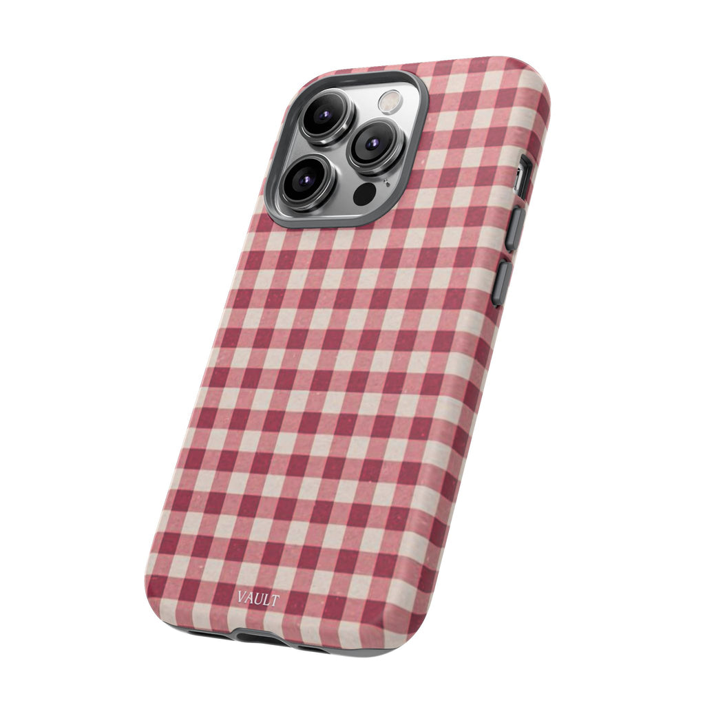 Gingham Phone Case — Red Plaid Tough Case