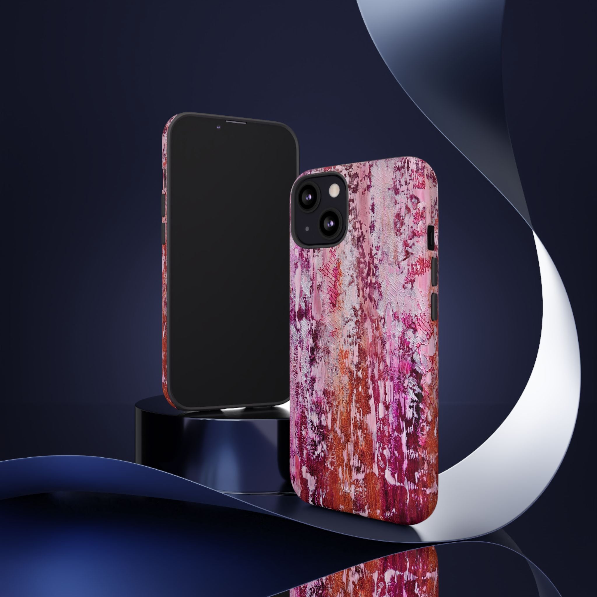Pink Abstract Art Tough Phone Case — Protective Artistic Phone Cover