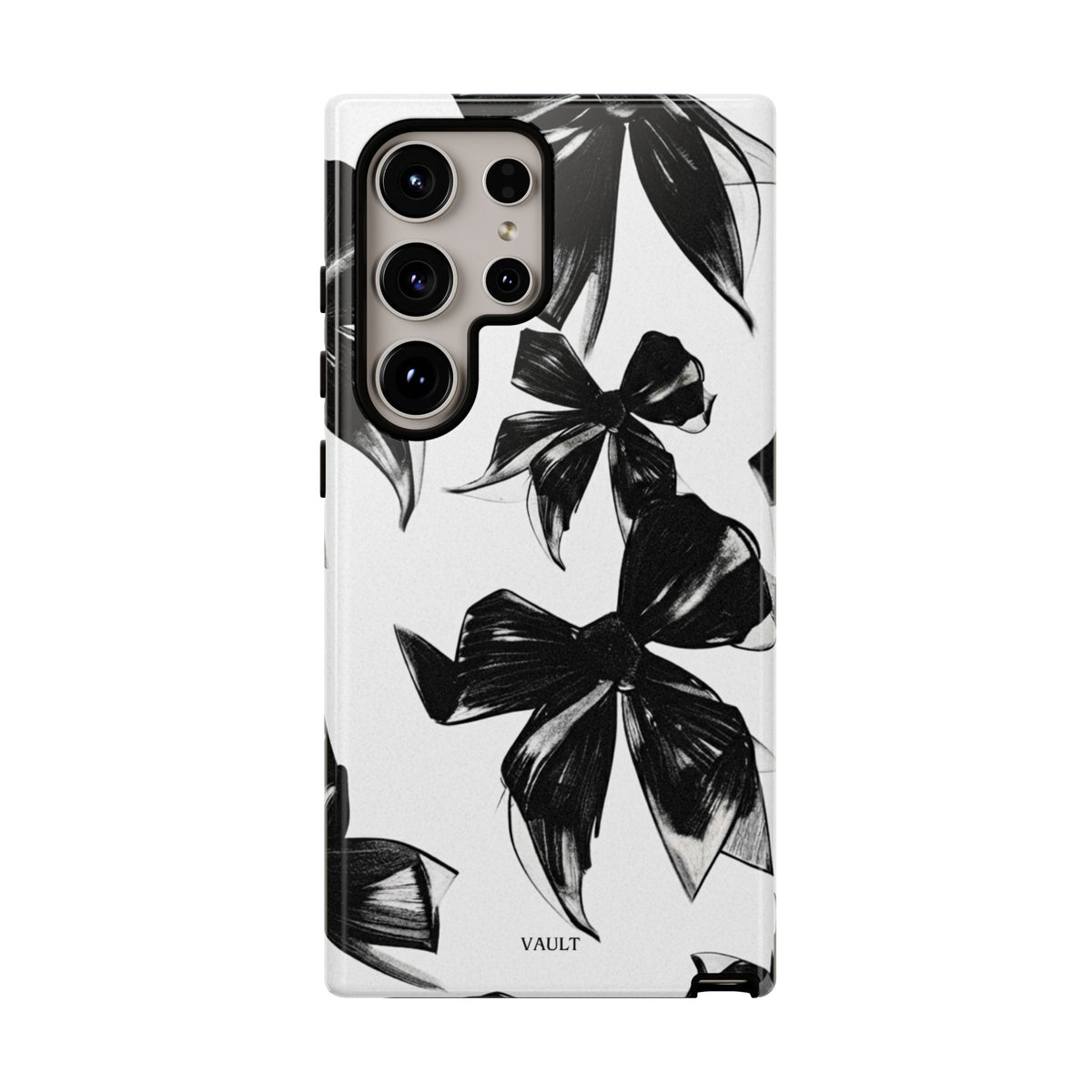 Floral Brushstroke Phone Case — Black & White Botanical Tough Case