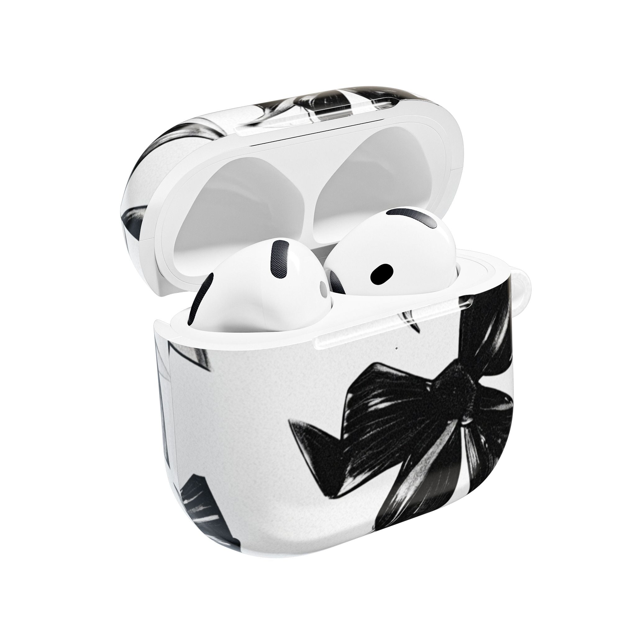 Floral Noir AirPod Case — Black & White Botanical Protective Cover
